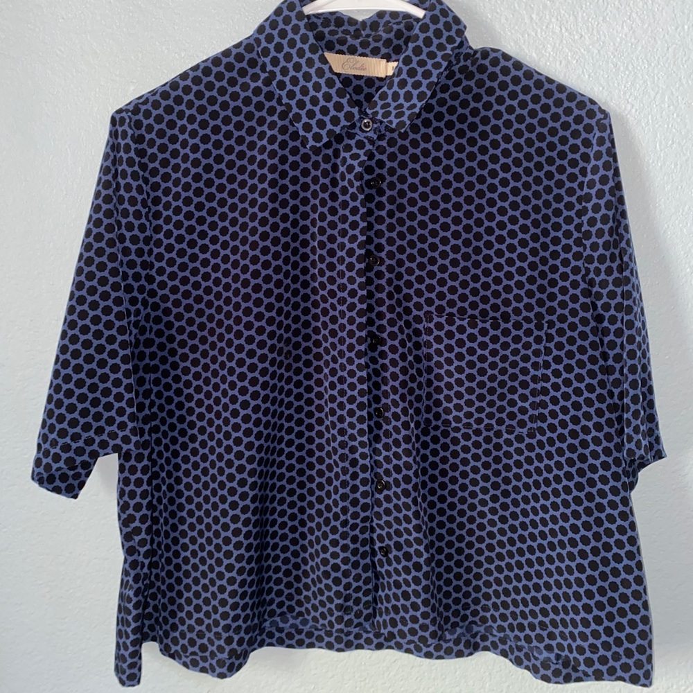 cute crop button up blouse
